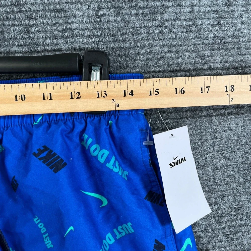 Nike Swim Trunks Men M Blue Just Do It Logo Print Volley Shorts Beach Pool